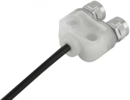 Sensor actuator cable, 2 x M8 cable socket, straight to open end, 4 pole, 2 m, PUR, black, 4 A, 79 5236 33 04