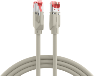 Patch cable, RJ45 plug, straight to RJ45 plug, straight, Cat 7, S/FTP, LSZH, 0.15 m, gray