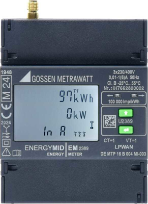 EM2389, MID, 4-L,1(6)A LPWAN Gossen Metrawatt Energy Measurement Image 1
