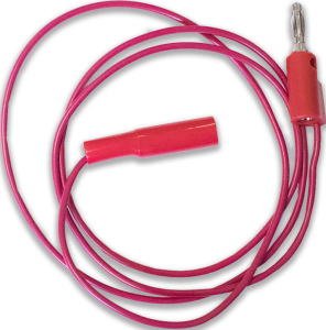 Measuring lead with (crocodile clip) to (4 mm plug, straight), 0.6 m, red, PVC