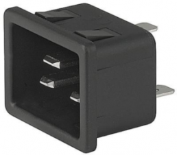 Plug C20, 3 pole, snap-in, plug-in connection, black, 6163.0028