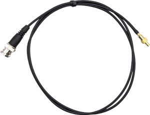 Coaxial cable, SMB plug (straight) to BNC plug (straight), 50 Ω, RG-174, grommet black, 1 m, SMBM-BNCM17410