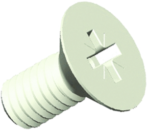Countersunk head screw, PH-Recess, M3, 10 mm, polyamide, DIN 965/ISO 7046