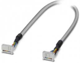 Connecting line, 1 m, IDC/FLK socket connector angled to IDC/FLK socket connector angled, 0.129 mm², AWG 26, 2299217