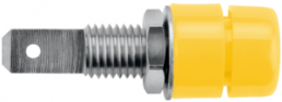 4 mm socket, flat plug connection, mounting Ø 7 mm, yellow, IBU 5568 NI / GE