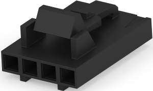 Socket housing, 4 pole, pitch 2.54 mm, straight, black, 104257-3