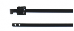 Cable ties with folding fastener, stainless steel, (L x W) 230 x 10 mm, bundle-Ø 25 to 60 mm, metal, -80 to 538 °C