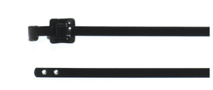 Cable ties with folding fastener, stainless steel, (L x W) 430 x 10 mm, bundle-Ø 25 to 120 mm, metal, -80 to 538 °C