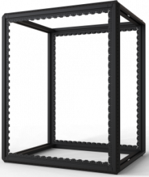 24 U cabinet rack, (H x W x D) 1200 x 800 x 1000 mm, steel, black gray, 20630-074