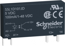 Solid state relay, 3-12 VDC, DC switching, 1-48 VDC, 0.1 A, PCB mounting, SSL1D101JD