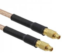 Coaxial Cable, MMCX plug (straight) to MMCX plug (straight), 50 Ω, RG-316/U, grommet black, 305 mm, 265101-01-12.00