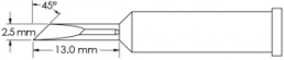 Soldering tip, Knife shape, (L x W) 15 x 2.5 mm, GT6-KN0025P