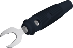 Cable lug with cross hole, 4 mm, with screw connection up to 2.5 mm², black
