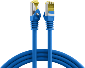 Patch cable, RJ45 plug, straight to RJ45 plug, straight, Cat 6A, S/FTP, LSZH, 7.5 m, blue