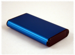 Aluminum enclosure, (L x W x H) 120 x 72 x 19 mm, blue, IP54, 1455B1202BU