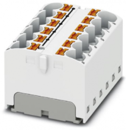 Distribution block, push-in connection, 0.2-6.0 mm², 12 pole, 32 A, 6 kV, white, 3273824