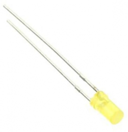LED, THT, cylindrical, Ø 3 mm, yellow, 588 nm, 1.2 to 3 mcd, 100°, L-424YDT