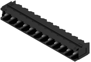 Pin header, 12 pole, pitch 5.08 mm, angled, black, 1155690000