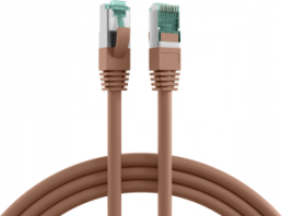 Patch cable, RJ45 plug, straight to RJ45 plug, straight, Cat 6A, S/FTP, LSZH, 0.5 m, brown
