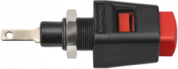 Quick pressure clamp, red, 30 VAC/60 VDC, 5 A, faston plug, nickel-plated, ESD 6554 / RT