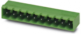Pin header, 16 pole, pitch 5 mm, angled, green, 1757608