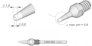 C560002 JBC Soldering tips, desoldering tips and hot air nozzles