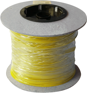 PVC-switching strand, UL-Style 1007/1569, 0.14 mm², AWG 26, yellow, outer Ø 1.3 mm