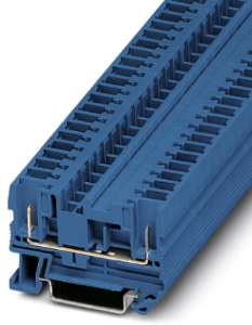 Through terminal block, spring-cage/plug-in connection, 0.08-6.0 mm², 2 pole, 32 A, 8 kV, blue, 3043789