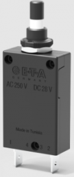 Thermal circuit breaker, 1 pole, 1 A, 28 V (DC), 250 V (AC), faston plug 6.3 x 0.8 mm, central Mounting, IP40