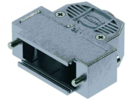 D-Sub connector housing, size: 2 (DA), straight 180°, cable Ø 3.3 to 8.5 mm, thermoplastic, silver, 09670150443160