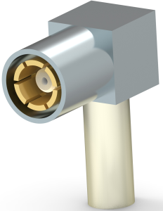 SMB plug 50 Ω, RG-174, RG-188, RG-316, solder connection, angled, 5414363-3