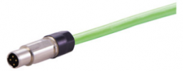 Sensor actuator cable, M12-cable plug, straight to open end, 4 pole, 1 m, PUR, green, 0948C200004010