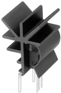 Clip-on heatsink, 20 x 20 x 36 mm, 9.8 K/W, black anodized