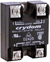 Solid state relay, 24-280 VAC, 18-36 VAC, 25 A, PCB mounting, D2425DE