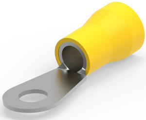 Insulated ring cable lug, 21 mm², AWG 4, 9.53 mm, yellow
