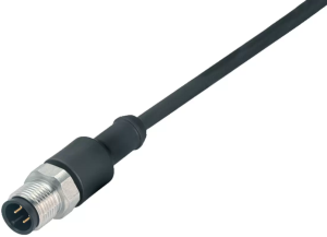 Sensor actuator cable, M12-cable plug, straight to open end, 3 pole, 5 m, PUR, black, 4 A, 77 3729 0000 50003-0500