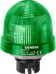 Integrated signal lamp, single flash light 24 V green