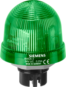 Integrated signal lamp, continuous light 12-230 VUC green