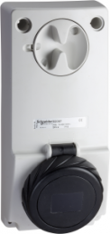 CEE surface-mounted socket, 4 pole, 32 A/480-500 V, black, 7 h, IP65, 82098
