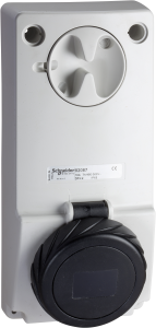 CEE surface-mounted socket, 4 pole, 16 A/480-500 V, black, 7 h, IP65, 82087