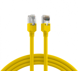 Patch cable, RJ45 plug, straight to RJ45 plug, straight, Cat 5e, F/UTP, LSZH, 0.15 m, yellow