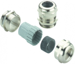 Cable gland, PG16, 24/24 mm, Clamping range 10 to 14 mm, IP68, silver, 1569100000