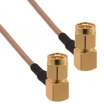 Coaxial Cable, SMA plug (angled) to SMA plug (angled), 50 Ω, RG-174/U, grommet black, 500 mm, 135104-02-M0.50