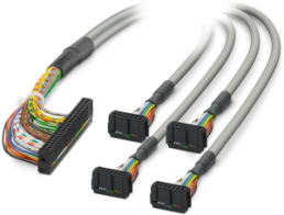 Connecting line, 1 m, IDC/FLK socket connector angled to IDC/FLK socket connector angled, 0.129 mm², AWG 26, 2296692