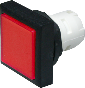 Light attachment, illuminable, waistband square, red, front ring black, mounting Ø 16.2 mm, 1.65.124.551/1306