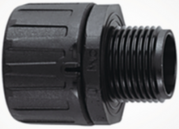 Straight hose fitting, M63, 67 mm, polyamide, IP66, black, (L) 70 mm