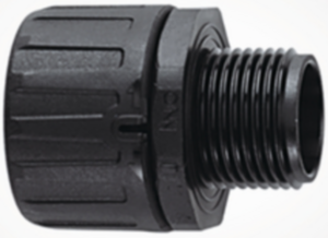 Straight hose fitting, M20, 20 mm, polyamide, IP66, black, (L) 44 mm