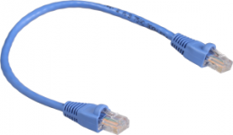 Patch cable, RJ45 plug, straight to RJ45 plug, straight, 3 m, blue