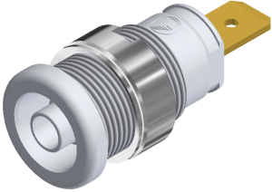 4 mm socket, flat plug connection, mounting Ø 12.2 mm, CAT III, white, SEB 2620 F6,3 WS