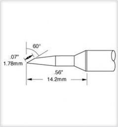 Soldering tip, Blade shape, (W) 1.78 mm, 357 °C, SSC-647A